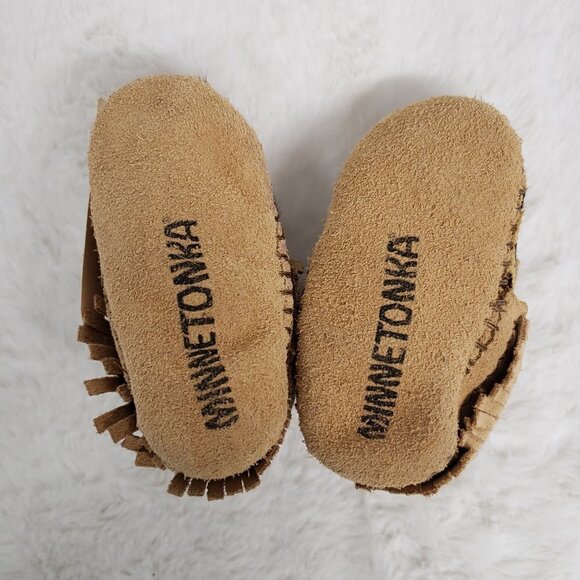 Minnetonka Riley Leopard Hair on Hide Baby Moccasins Size 1 NWT - Picture 8 of 12